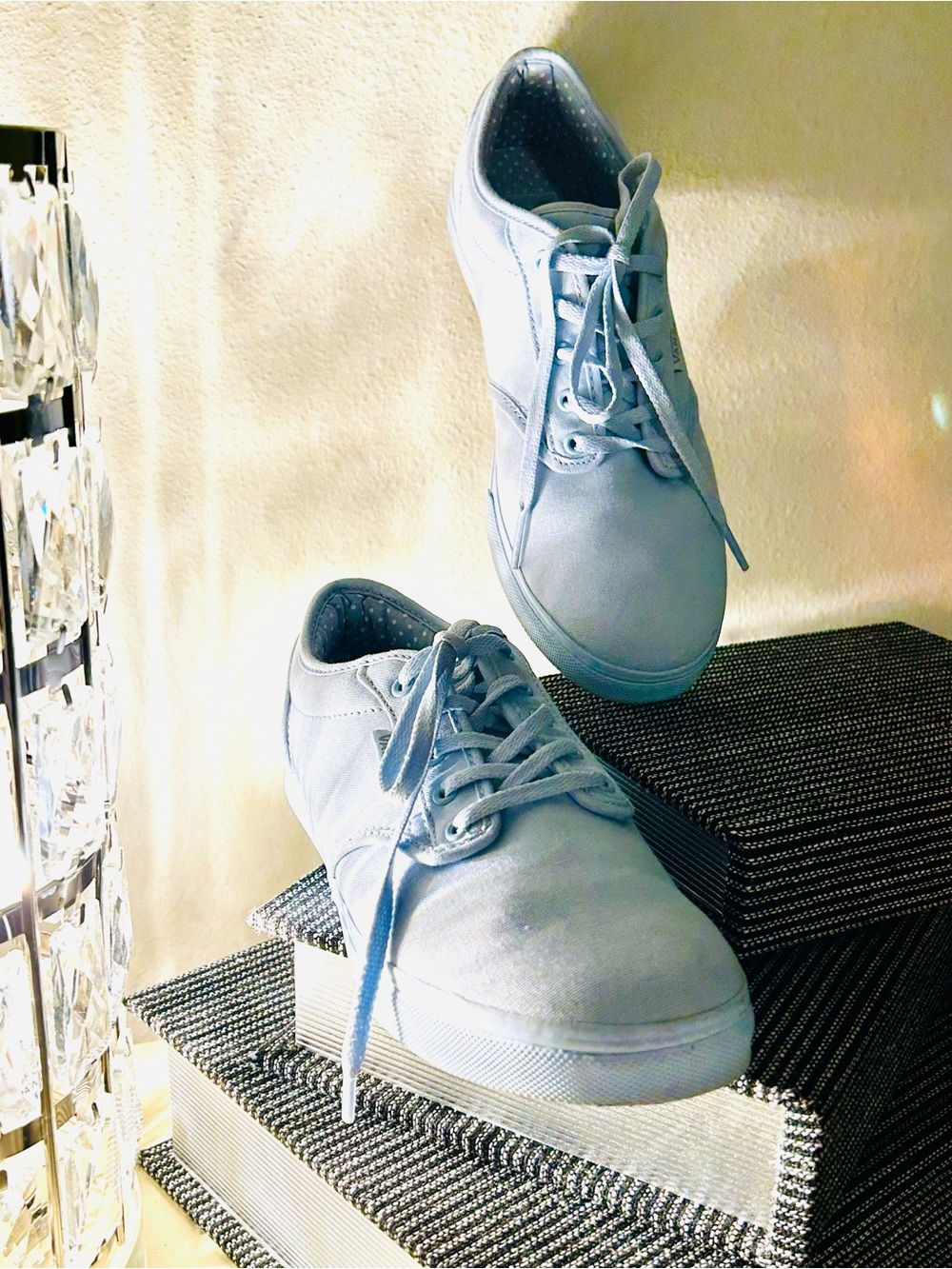 Vans Women’s Light Blue Canvas Low-Top Sneakers